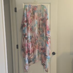 Peach Love California Multicolor Floral Kimono